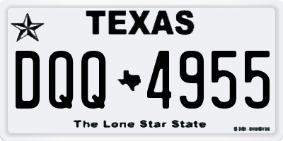 TX license plate DQQ4955