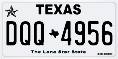 TX license plate DQQ4956