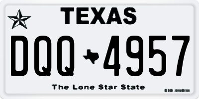TX license plate DQQ4957