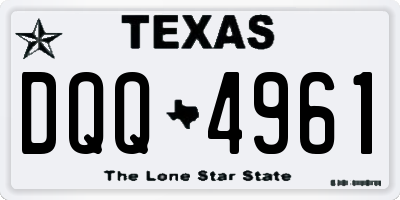 TX license plate DQQ4961