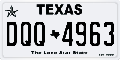 TX license plate DQQ4963
