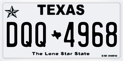 TX license plate DQQ4968