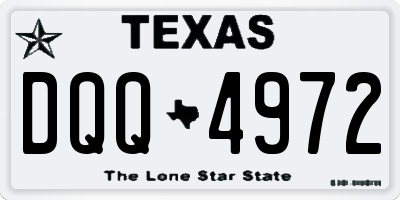 TX license plate DQQ4972