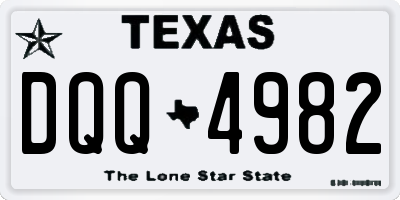 TX license plate DQQ4982