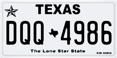 TX license plate DQQ4986