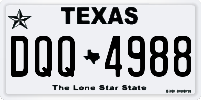 TX license plate DQQ4988