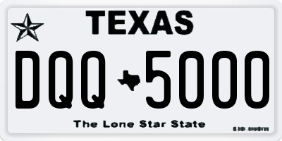 TX license plate DQQ5000