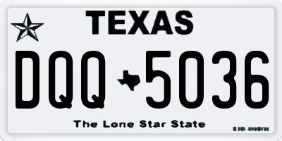 TX license plate DQQ5036