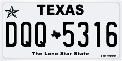 TX license plate DQQ5316