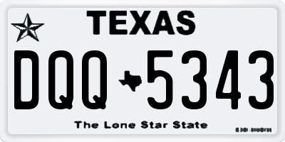 TX license plate DQQ5343