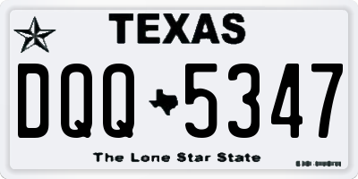 TX license plate DQQ5347