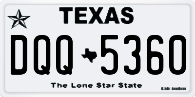 TX license plate DQQ5360