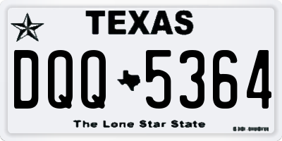TX license plate DQQ5364