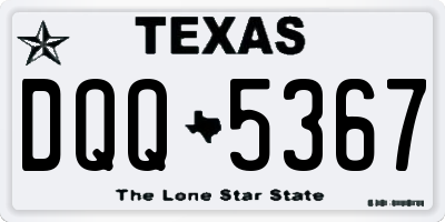 TX license plate DQQ5367