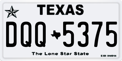 TX license plate DQQ5375