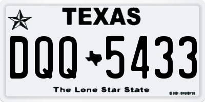 TX license plate DQQ5433