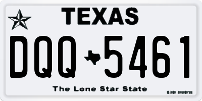 TX license plate DQQ5461