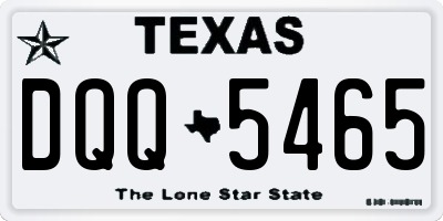 TX license plate DQQ5465