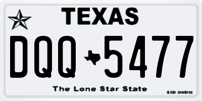 TX license plate DQQ5477
