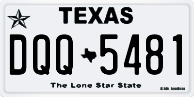TX license plate DQQ5481