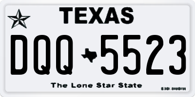 TX license plate DQQ5523