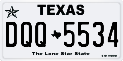 TX license plate DQQ5534
