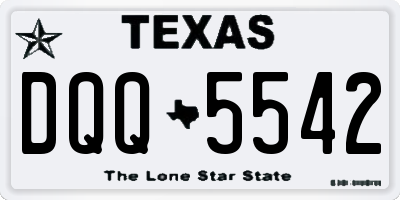 TX license plate DQQ5542
