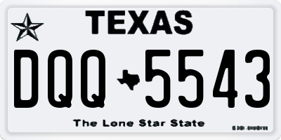 TX license plate DQQ5543