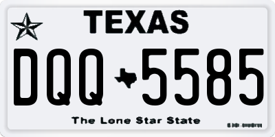 TX license plate DQQ5585