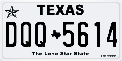 TX license plate DQQ5614