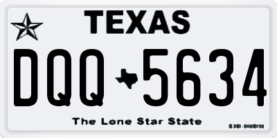 TX license plate DQQ5634