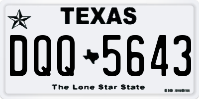 TX license plate DQQ5643