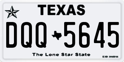 TX license plate DQQ5645
