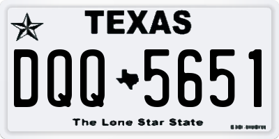 TX license plate DQQ5651