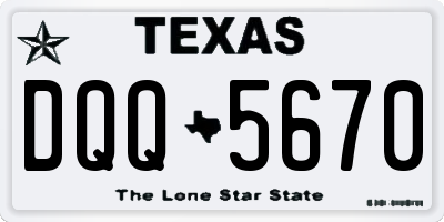 TX license plate DQQ5670