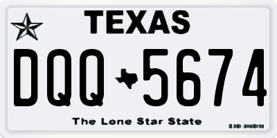 TX license plate DQQ5674
