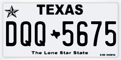 TX license plate DQQ5675