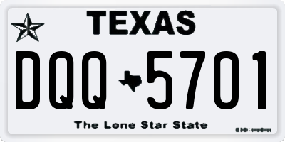 TX license plate DQQ5701