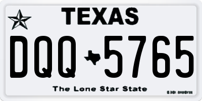 TX license plate DQQ5765