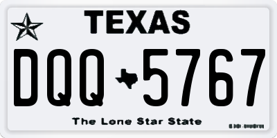 TX license plate DQQ5767