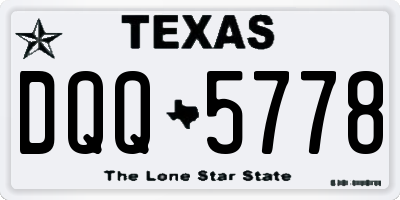 TX license plate DQQ5778