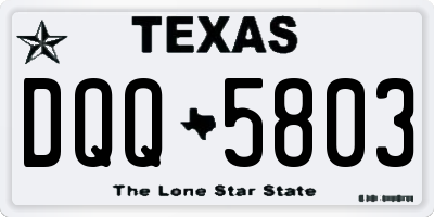 TX license plate DQQ5803