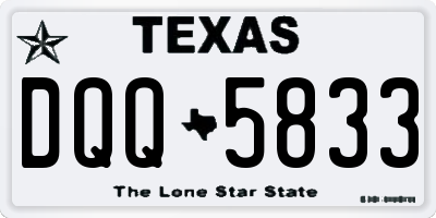 TX license plate DQQ5833