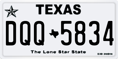TX license plate DQQ5834