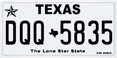 TX license plate DQQ5835