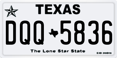 TX license plate DQQ5836