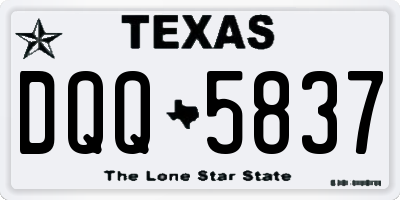 TX license plate DQQ5837