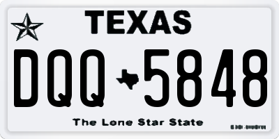TX license plate DQQ5848