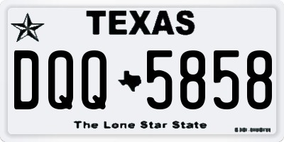 TX license plate DQQ5858