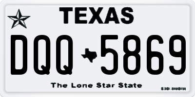 TX license plate DQQ5869